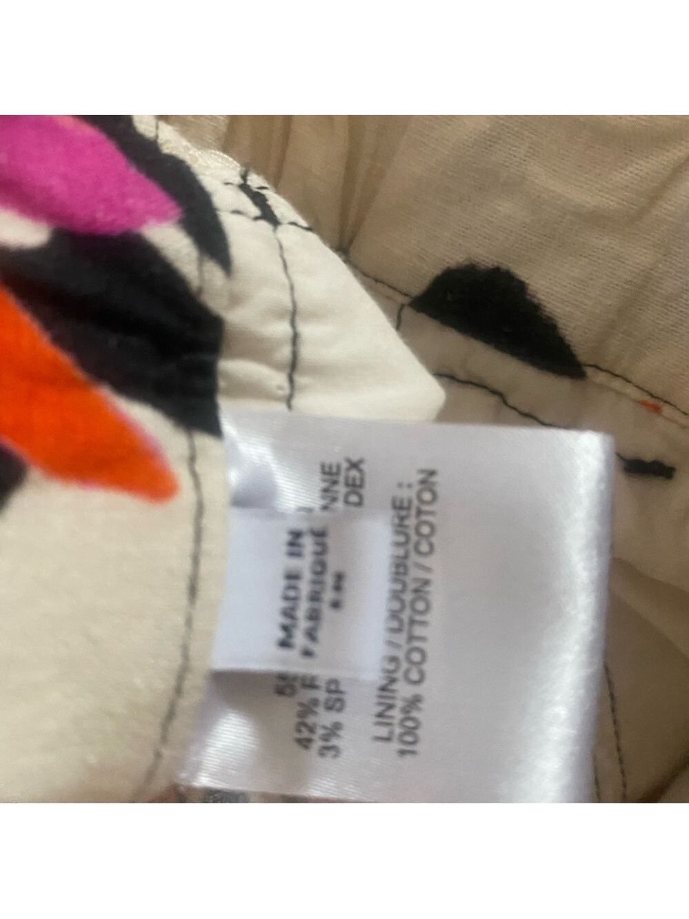 Tanya Taylor High Waist Floral Linen Shorts Orange Pink Black Women’s Size 8 - Picture 11 of 13